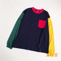 나혼자산다 429회 기안84 컬러 스티칭 남녀공용 캐주얼 티셔츠(3color)