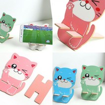 원목 고양이 핸드폰 거치대