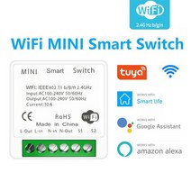 Tuya-미니 Wifi 스마트 스위치 16A 차단기 홈 오토메이션 기기 모듈 시간 설정 음성 제어 Alexa Google Hom, 01 One Pcs10A