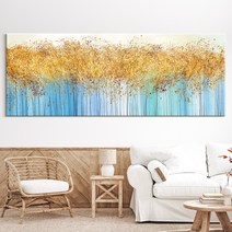 [TV방영그림!] 재물운 상승 풍수지리 돈 들어오는 사업운 성취 추상 황금 풍수 와이드 그림 캔버스액자 10종, 8. 금전가득 황금빛 추상 와이드