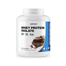 뉴트리코스트 웨이 프로틴 아이솔레이트 파우더 5파운드 밀크 초콜릿맛 1병 5lb 1서빙 36.38g 64회분 Whey Protein Isolate, 1개