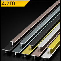 T자 몰딩 T자형 알루미늄 코너비드 벽 바닥 마감재, 6mm, 밝은 실버, 2.7m