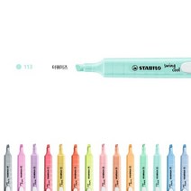 스타빌로 스윙쿨 파스텔 형광펜 1개입 4색 6색 8색 14색세트, 터쿼이즈(113)