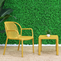 마샬라운지체어 야외 편한 등받이 카페의자, 옐로우