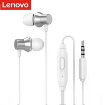 가전제품 전자기기 오리지널 레노버 HF130 인이어 마이크 3.5mm 유선 이어폰 헤드셋 사운드 헤비 서브 우퍼 드라이버 스테레오 이어 버드 스포츠 헤드폰, [02] HF130 White
