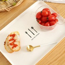 쟁반 스텐 쟁반 트레이 간식용 멜라민 나무 심플, 단품