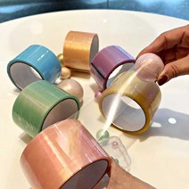 테이프볼 공 만들기 펄 끈끈이 찐득이 말랑이 장난감 4.8cm 6cm, 노랑+사은품, 당일발송