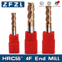 HRC55 카바이드 엔드밀 120mm 엔드밀 4 플루트 밀링 커터 합금 코팅 텅스텐강 절삭 공구 CNC 가공 엔드밀, 50.20X20DX100L - 5PCS