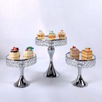 케이크스탠드 3단 2단 트레이 디저트 골드 실버 금속 케이크 스탠드 세트 웨딩 생일 파티 전기 도금 컵케이크 플레이트 랙 디스플레이 3 개295681, 3pcs_2