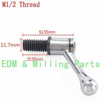 밀링작업대 드릴링머신 작업대 밀링선반 미니 밀링 머신 부품 테이블 잠금 핸들 및 볼트 1X CNC M1/2 스레, 한개옵션0
