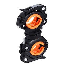 360 ° 회전 사이클링 클립 클램프 손전등 마운트 홀더 범용 자전거 LED 라이트 토치, [01] Black with orange