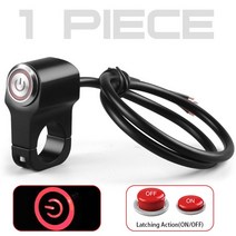 22mm 7/8 인치 오토바이 스위치 핸들바 헤드 라이트 전원 버튼 스포트 ON OFF ATV 스포츠 먼지 전기 자전거, 01 1pcs Red