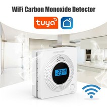 일산화탄소 경보기 감지기 측정기 유해가스 tuya wifi lcd 디스플레이 85db, 하얀
