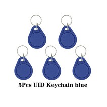 카드키복사 RFID 액세스 제어 배지 NFC 스마트 칩 0 블록 재기록 가능 키 Fob 1356MHZ 1K 태그 피스, 01 5PCS-UIDK-Blue