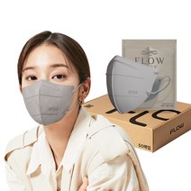 플로우 KF94 귀안아픈 숨쉬기편한 새부리형 마스크 대형, 50개입, 1박스, 그레이