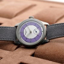 피에르 폴린 연어 다이얼 시계 50m 스킨 다이버 빈티지 스몰 세컨드 기계식 핸드 38mm 렐로지오 마스쿨리노, 07 보라색