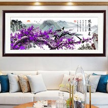 대형 매화꽃 그림 컬러 동양화 비즈 보석십자수 집순이 취미, 120x50cm, 1개