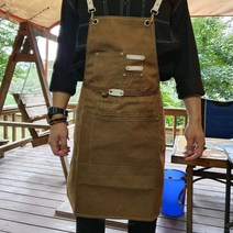 한소픈 A 바리스타 데님 앞치마 공방 꽃집 바리스타 카페 앞치마 덕화다방 강식당, 브라운