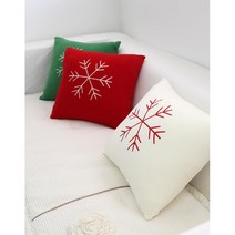 크리스마스인테리어 눈꽃 쿠션 커버 3color 거실쿠션, 화이트