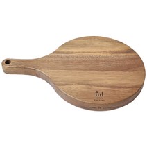 써니팩토리 아카시아 원목 우드 원형 플레이팅 손잡이 도마