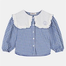 [밀리밤] NC02 빅애리 체크 튤립 블라우스 MLBL2211Z