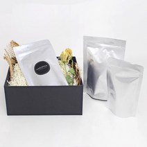 [핸즈픽] 은박 지퍼 스탠드봉투 100매 알미늄 합지 하단폭으로 진열이 가능한 식품 소분 보관팩, 100장