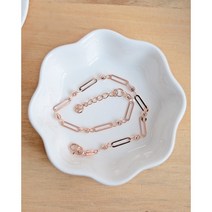 [14K/18K] 클립 쉐입 체인 앤 컷팅 볼 팔찌 연장선 포함 BKK3636