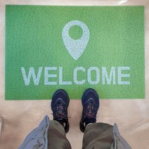 웰컴 영문 현관코일매트 90x60 120x80 하심 출입구 논슬립 발매트, welcome@, 블랙