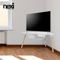 (NEXI) TV 코너테이블 TV 모니터받침대 수납공간 케이블정리 미끄럼방지