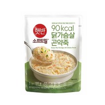 CJ제일제당 레토르트 햇반 소프트밀 닭가슴살 곤약죽 1인분 180g 간단한아침메뉴 자취음식 가정간편식 저녁메뉴추천, 5개