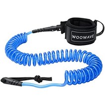 서핑안전끈woowave sup 가죽 끈 11 피트 코일 스탠드 업 패들 보드 서핑 보드 가죽 끈 스테이 온보드 앵클 스트랩 방수 지갑전화 케이스, 파란색 흰색 코어
