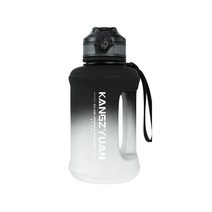 Kangzyuan 여름 대용량 내고온성 피트니스 스포츠물병, 블랙 그라데이션, 1200ml