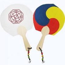 1+1 (OR) 전통한지부채 원형잎문양 태극부채, 6개