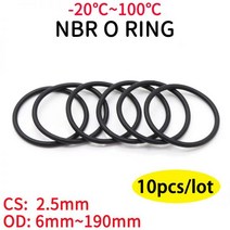 고무 실리콘 오링 O 링 패킹 바킹 개스킷 가스켓 NBR 씰 두께 CS 2.4mm OD 6 190mm 니트릴 뷰타다이엔 스페이서 내유성 와셔 둥근 모양 10 개, [09] OD 15mm ID 10mm, [01] 2.4mm
