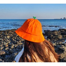 제주 감귤 모자 주황 노랑 사이즈 S M L 밀짚 모자 기념품 소풍 여행 선물
