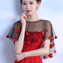 한국어 솔리드 풀오버 꽃 레이스 들러리 드레스 스커트 망토 여성의 자외선 차단 의류 목도리 쉬폰 투명 케이프 R39
