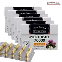피터앤존 뉴질랜드 고함량 밀크씨슬 엉겅퀴추출물 70000mg 60베지캡슐 6개, 뉴질랜드 프로폴리스 치약