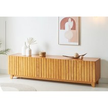 튼튼한 내츄럴 빗살 원목 TV 거실장 1800 / AV장 수납장 고급 인테리어 대, 내추럴