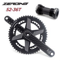 자전거크랭크 자전거부품 ZEROING로드 바이크 크랭크셋 165 170 175mm 크랭크 7075 알루미늄 샤프트 CNC 5034T/5236T/5339T 체인 휠 톱니 플레이트 2, [02] 170mm, [12] Black 5236T BB
