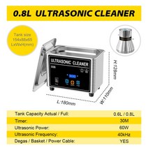 초음파 청소기 목욕 0.8L 2L 3L 4L 6L 10L 15L 22L 30L 기계식 손잡이 제어 EU RU 로컬 창고, 02 0.8L-60W, AU