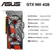ASUS 그래픽 카드 GTX 960 4GB 2GB 128Bit GDDR5 비디오 GTX960 GPU
