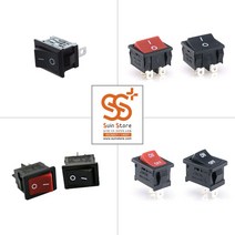 2단 사각 시소 토글 라커 눌름 푸쉬 버튼스위치, RL3-111-G ON/OFF 2핀 검정
