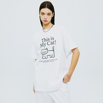 앤커버 디스 이즈 마이 캣 티셔츠-화이트 - WHITE 127349