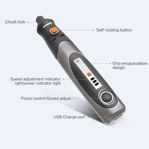 그라인더 전동 충전 그라인더날 사포 그라인더부품 Worx 4V 로타리 도구 WX750 무선 미니 조각 연삭 연마 기계 Rechargerable USB 충전기 가변 속도 전동 공구