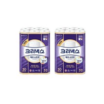 크리넥스 데코소프트 27m 3겹 30롤x2팩/화장지/휴지, 크-데코-27m3겹30롤-2팩