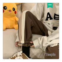 티피/Teepie 남성 가을과 겨울 한국 캐주얼 바지 플러스 벨벳 패딩 바지 남성 겨울 느슨한 스포츠 바지