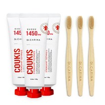 닥터카리나 쿠키스 일사오공 고불소 치약 대나무 칫솔 증정, 3개