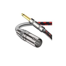 6.35mm to xlr케이블 2M Puzkom XLR숫대에서 6.35mm 1/4인치 오스마이크케이블 언밸런스 6.35mm TS XLR숫대 오디오케이블 스피커 스테이지 DJ 스튜디오오디오콘솔 에최적