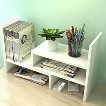 인테리어 거실 책꽂이 디자인 2단 책상위 정리 선반 정리대 DIY, 화이트월넛