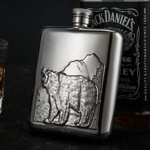 휴대용 술병 보틀 6oz 동물 조각 힙플라스크 보드카 양주병 백패킹 캠핑 위스키, 1개, 북극곰